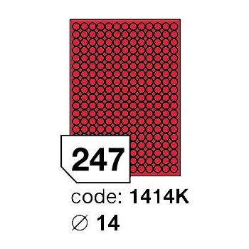 Kancelářské potřeby Samolepící etikety Rayfilm Office průměr 14 mm 100 archů, matně červená, R0122.1414K