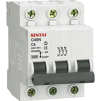 modulární přístroj a rozvaděč JISTIČ 3 FÁZOVÝ 400V/6A/C DZ47 NA DIN LIŠTU