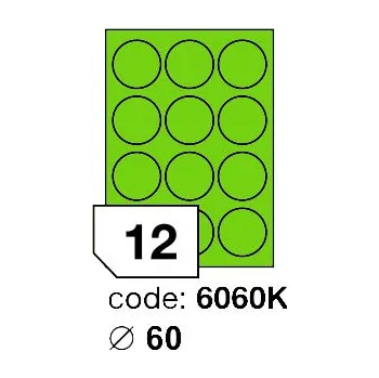 Samolepící etiketa Samolepící etikety Rayfilm Office průměr 60 mm 100 archů, fluo zelená, R0130.6060K