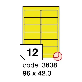 Speciální papír Samolepící etikety Rayfilm Office 96x42,3 mm 100 archů, fluo žlutá, R0131.3638