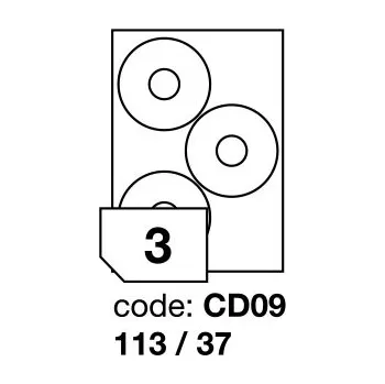Samolepící etiketa Samolepící etikety Rayfilm Office průměr 113/37 mm 100 archů R0103.CD09