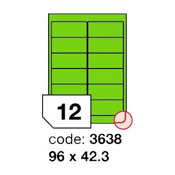 Samolepící etiketa Samolepící etikety Rayfilm Office 96x42,3 mm 100 archů, fluo zelená, R0130.3638