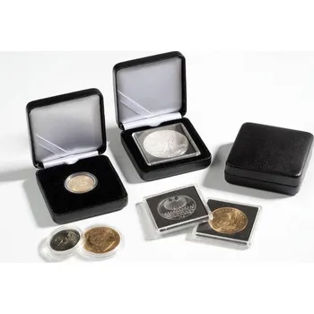 Obal pro sběratelský předmět Leuchtturm Kovová mincovní etue NOBILE - Ø 36 mm Červená barva