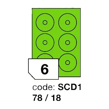 Kancelářské potřeby Samolepící etikety Rayfilm Office průměr 78/18 mm 100 archů, fluo zelená, R0130.SCD1