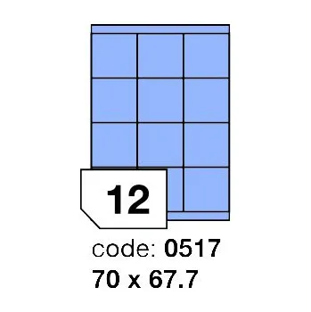 Speciální papír Samolepící etikety Rayfilm Office 70x67,7 mm 100 archů, matně modrá, R0123.0517