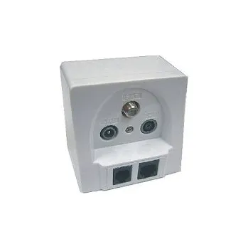 Elektrická zásuvka ZÁSUVKA ÚČASTNICKÁ TV+FM+SAT+RJ45+RJ11 - KONCOVÁ