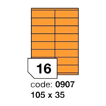 Samolepící etiketa Samolepící etikety Rayfilm Office 105x35 mm 100 archů, fluo oranžová, R0133.0907