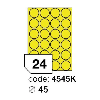 Speciální papír Samolepící etikety Rayfilm Office průměr 45 mm 100 archů, fluo žlutá, R0131.4545K