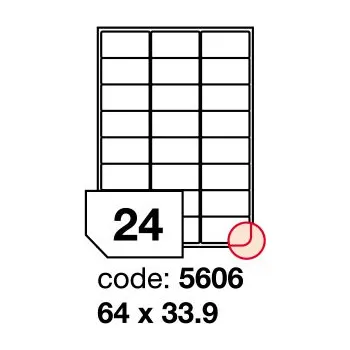 Samolepící etiketa Samolepící etikety Rayfilm Office 64x33,9 mm 100 archů, laser, R0119.5606