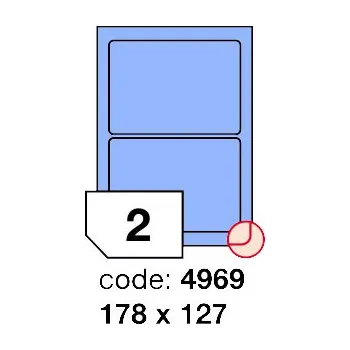 Samolepící etiketa Samolepící etikety Rayfilm Office 178x127 mm 100 archů, matně modrá, R0123.4969