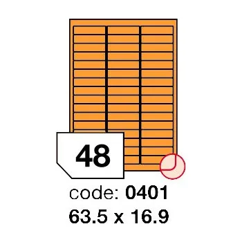 Speciální papír Samolepící etikety Rayfilm Office 63,5x16,9 mm 100 archů, fluo oranžová, R0133.0401