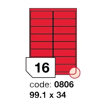 Papír Samolepící etikety Rayfilm Office 99,1x34 mm 100 archů, fluo červená, R0132.0806