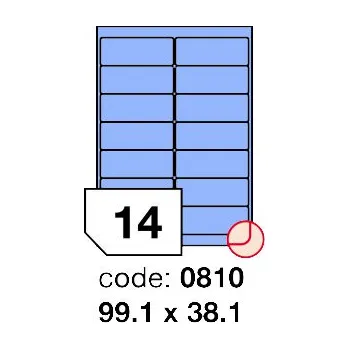 Kancelářské potřeby Samolepící etikety Rayfilm Office 99,1x38,1 mm 100 archů, matně modrá, R0123.0810
