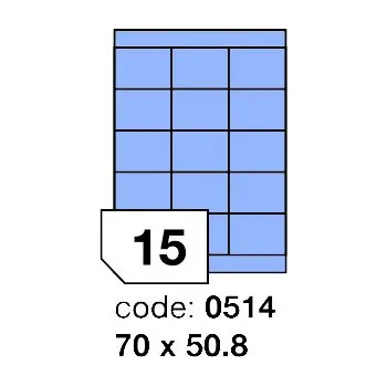 Samolepící etiketa Samolepící etikety Rayfilm Office 70x50,8 mm 100 archů, matně modrá, R0123.0514