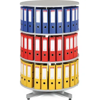 Policová skříň Archivační otočná skříň - 3 patra šedá, skříň archivační otočná