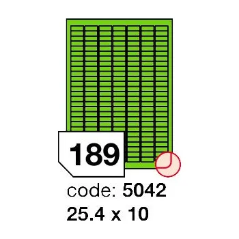 Samolepící etiketa Samolepící etikety Rayfilm Office 25,4x10 mm 100 archů, fluo zelená, R0130.5042