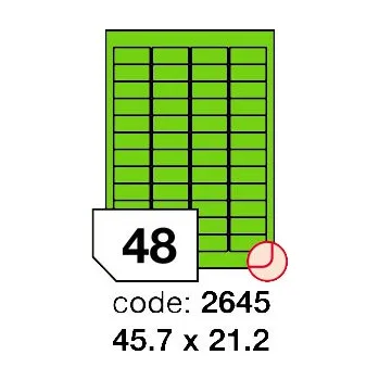 Samolepící etiketa Samolepící etikety Rayfilm Office 45,7x21,2 mm 100 archů, fluo zelená, R0130.2645
