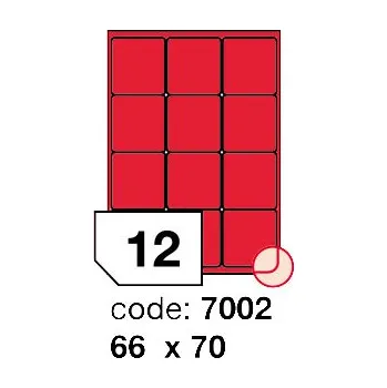 Samolepící etiketa Samolepící etikety Rayfilm Office 66x70 mm 100 archů, fluo červená, R0132.7002