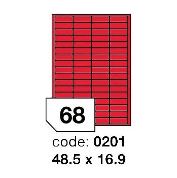 Speciální papír Samolepící etikety Rayfilm Office 48,5x16,9 mm 100 archů, matně červená, R0122.0201