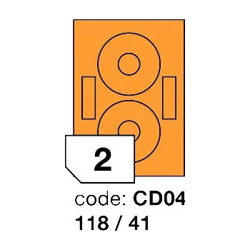 Samolepící etiketa Samolepící etikety Rayfilm Office průměr 118/41 mm 100 archů, fluo oranžová, R0133.CD04