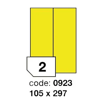 Samolepící etiketa Samolepící etikety Rayfilm Office 105x297 mm 100 archů, fluo žlutá, R0131.0923
