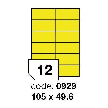 Samolepící etiketa Samolepící etikety Rayfilm Office 105x49,6 mm 100 archů, fluo žlutá, R0131.0929