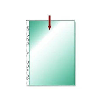 Obal na doklady s EURODĚROVÁNÍM A4 hladký zelený transparentní 100ks