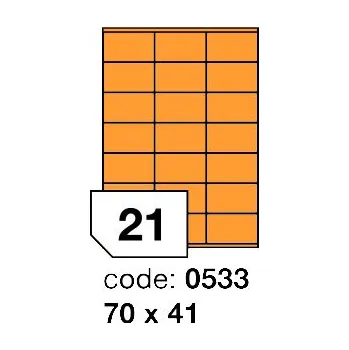 Samolepící etiketa Samolepící etikety Rayfilm Office 70x41 mm 100 archů, fluo oranžová, R0133.0533