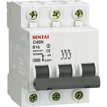 modulární přístroj a rozvaděč JISTIČ 3 FÁZOVÝ 400V/16A/B DZ47 NA DIN LIŠTU