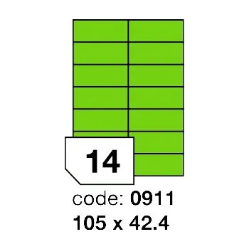 Samolepící etiketa Samolepící etikety Rayfilm Office 105x42,4 mm 100 archů, fluo zelená, R0130.0911