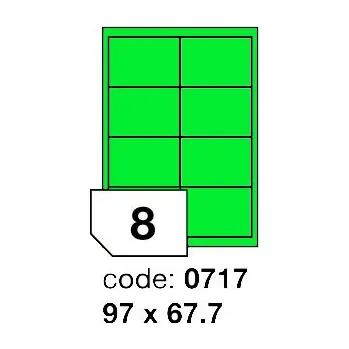 Kancelářské potřeby Samolepící etikety Rayfilm Office 97x67,7 mm 100 archů, matně zelená, R0120.0717