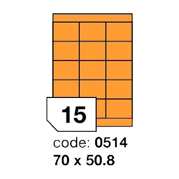 Samolepící etiketa Samolepící etikety Rayfilm Office 70x50,8 mm 100 archů, fluo oranžová, R0133.0514