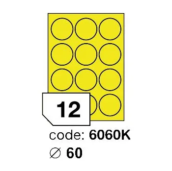 Speciální papír Samolepící etikety Rayfilm Office průměr 60 mm 100 archů, matně žlutá, R0121.6060K