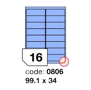 Samolepící etiketa Samolepící etikety Rayfilm Office 99,1x34 mm 100 archů, matně modrá, R0123.0806