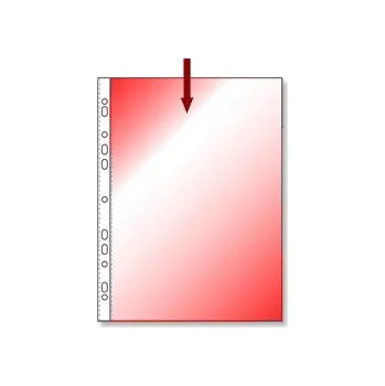 Obal na doklady s EURODĚROVÁNÍM A4 hladký červený transparentní 100ks