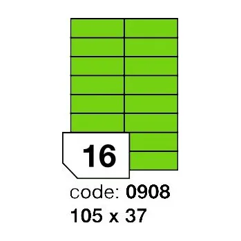 Samolepící etiketa Samolepící etikety Rayfilm Office 105x37 mm 100 archů, fluo zelená, R0130.0908