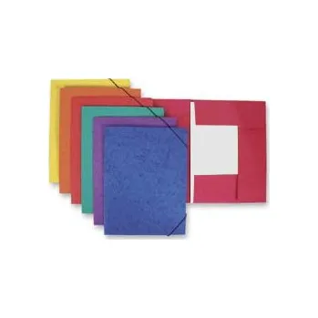 Mapa odkládací 3klopá s gumou prešpanová červená 1ks desky s gumou