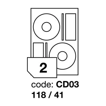 Samolepící etiketa Samolepící etikety Rayfilm Synthetic průměr 118/41 mm 100 archů, polyesterové, R0502.CD03