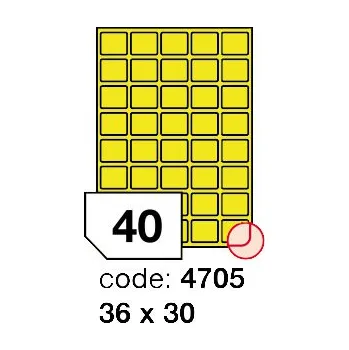 Samolepící etiketa Samolepící etikety Rayfilm Office 36x30 mm 100 archů, fluo žlutá, R0131.4705