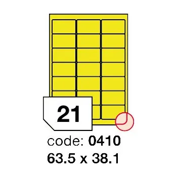 Samolepící etiketa Samolepící etikety Rayfilm Office 63,5x38,1 mm 100 archů, fluo žlutá, R0131.0410