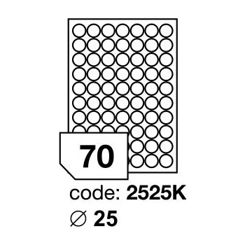 Samolepící etiketa Samolepící etikety Rayfilm Office průměr 25 mm 100 archů R0103.2525K
