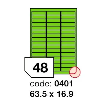 Samolepící etiketa Samolepící etikety Rayfilm Office 63,5x16,9 mm 100 archů, fluo zelená, R0130.0401