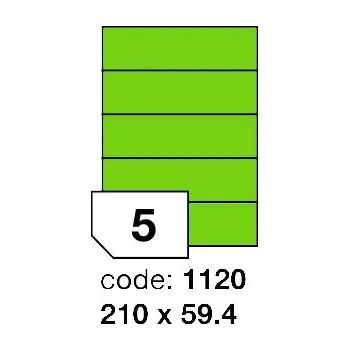 Samolepící etiketa Samolepící etikety Rayfilm Office 210x59,4 mm 100 archů, fluo zelená, R0130.1120