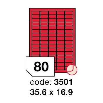 Speciální papír Samolepící etikety Rayfilm Office 35,6x16,9 mm 100 archů, matně červená, R0122.3501