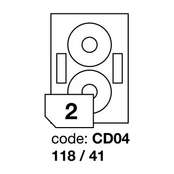 Samolepící etiketa Samolepící etikety Rayfilm Office průměr 118/41 mm 100 archů, laser, R0119.CD04