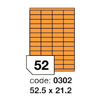 Samolepící etiketa Samolepící etikety Rayfilm Office 52,5x21,2 mm 100 archů, fluo oranžová, R0133.0302