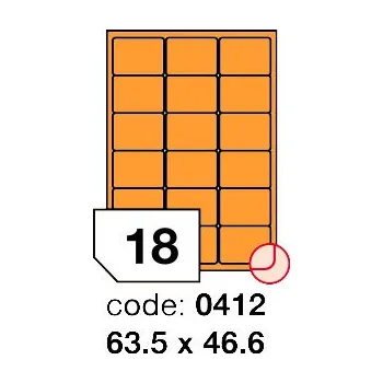 Samolepící etiketa Samolepící etikety Rayfilm Office 63,5x46,6 mm 100 archů, fluo oranžová, R0133.0412