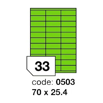 Speciální papír Samolepící etikety Rayfilm Office 70x25,4 mm 100 archů, fluo zelená, R0130.0503