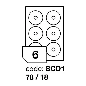 Samolepící etiketa Samolepící etikety Rayfilm Office průměr 78/18 mm 100 archů R0100.SCD1A