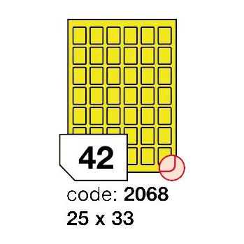 Samolepící etiketa Samolepící etikety Rayfilm Office 25x33 mm 100 archů, matně žlutá, R0121.2068